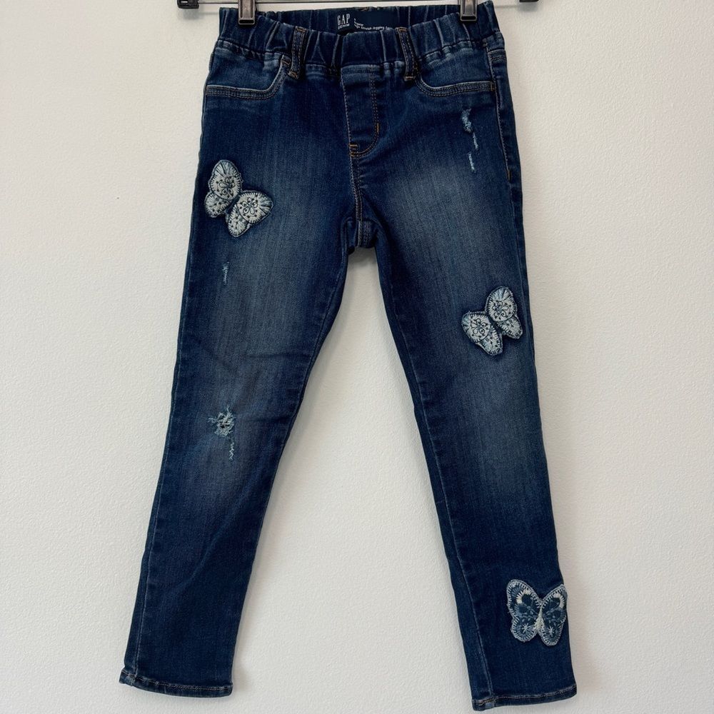 Gap Denim High Stretch Butterfly Distressed Jegging Ankle Size 8